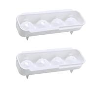 Stampo per Cubetti di Ghiaccio Plastico Sferici 2 Pezzi, Coperchio | Bianco, Riutilizzabile e Perdite, Facile da Pulire, Non Si Crepa Durante Congelamento