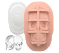 Stampo per cubetti di ghiaccio riutilizzabile in silicone, vassoio per cubetti di ghiaccio a forma di teschio | Stampo per alimenti congelati, per cocktail, whisky, caffè freddo, succhi e