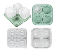 Stampo per cubetti di ghiaccio, riutilizzabile, portatile, in silicone, con | Grande stampo per sfere di ghiaccio per congelare, cucina, frigorifero e congelatore, casa, interni, bevande, estate