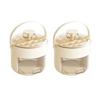 Stampo Per Cubetti Di Ghiaccio Stampo for cubetti di ghiaccio a due strati con coperchio, grande capacità, contenitore for utensili da cocktail e whisky, produttore di panna(Milk White-2PCS)