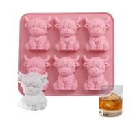 Stampo per Cubetti di Ghiaccio | Stampo in Silicone Riutilizzabile con 6 Scomparti a Forma di Bue delle Highlands,Attrezzatura da Cucina Simpatica per Cocktail, Vino, Succo, Bourbon - per cucina cibo
