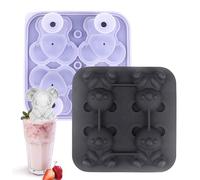 Stampo per cubetti di ghiaccio | Stampo per cubetti di ghiaccio in silicone Koala per congelatore | Gadget da cucina a 4 griglie riutilizzabile per bevande come whisky, birra, tè freddo, cocktail