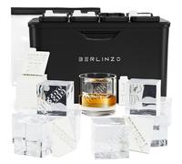Stampo per cubetti di ghiaccio trasparenti Berlinzo Premium - 8 cubetti quadrati di ghiaccio trasparenti da 2,1 pollici per whisky e cocktail - S