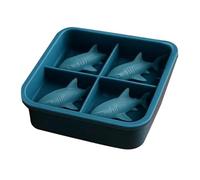 Stampo per cubetti di ghiaccio - Vassoi in silicone a forma di squalo a 4 cavità stampo riutilizzabile per il ghiaccio, per congelatore stile pesce | Vassoio a forma di tibu
