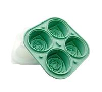 Stampo Per Cubetti Di Ghiaccio Vassoio for cubetti di ghiaccio a forma di rosa 3D, for cubetti perfetti a forma di fiore, 4 cavità ciascuno, perfetto for congelare cocktail, whisky e succhi.(Green)