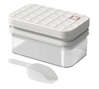 Stampo per cubetti di ghiaccio, Vassoio for stampi for ghiaccio, vassoio for blocchi di a 56 griglie con contenitore e pala - Strumento for la creazione cubetti raffreddamento grande capacità(White)