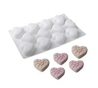 Stampo per cupcake in silicone a forma di cuore, 6 cavity, per muffin, cioccolatini e budini, flessibile, forma riutilizzabile per San, compleanno e uso quotidiano
