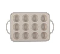 Stampo per cupcake in silicone per cottura a forma di stampo cilindrico in silicone, stampo per muffin a 12 cavità, multiuso, per uso alimentare, per budino, gelatina, torta,