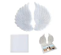 Stampo Per D'angelo - Stampo In Silicone Quadrato, Set Di Per In Silicone A Doppia Cavità, Design Ad Ala Aperta | Elemento Decorativo Ad Ala Con Impressione Di Epossidica Per Gioie
