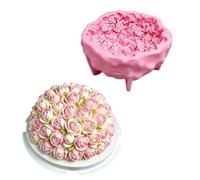 Stampo per decorare torte con mousse, Roses | Forma cavità in silicone floreale con design a rilascio flessibile per progetti sapone, cera e resina