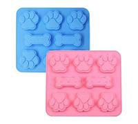Stampo per di cane Stampo per impronta di 2 pezzi Stampi in silicone per cioccolato Vassoi per cubetti di ghiaccio Stampi da forno antiaderenti per budino Gelatina Caramelle Biscotti Alim