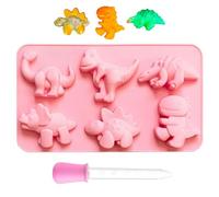 Stampo Per Dinosauro Da 1 Pezzo E Contagocce In Silicone Da 1 Pezzo, Simpatico Stampo In Silicone, Può Essere Utilizzato Per Preparare Pane, Cioccolato, Gelatina