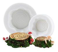 Stampo per Dolci Giardino delle Fate 2 Tronco d'albero in Silicone per Utilizzabile con Pasta di Zucchero, Fondant, Burro, Resina, Argilla Polimerica, Pasta di Gomma, Cera, Candele, Sapone