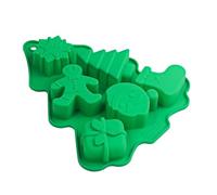 Stampo per dolci natalizio,accessorio per pasticceria in silicone a 6 cavità - 3D natalizi di neve, albero e Babbo Natale - per pasticceria cioccolato biscotti fondente Cupcake