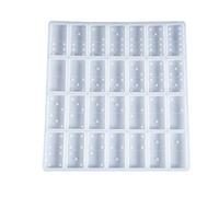 Stampo per domino in silicone fatto a mano, flessibile, antiaderente, professionale, 28 cavità, per colata in resina, strumenti per gioielli professionali