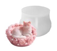 Stampo per flessibile, stampo in silicone per gatti 3D, per sapone 10x8 cm con forma dettagliata, materiale in silicone alimentare, per cioccolato dal design, artig