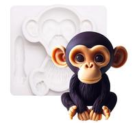 Stampo per fondente a forma di scimpanzé, decorazione per torta a forma di animale safari, altezza 8,9