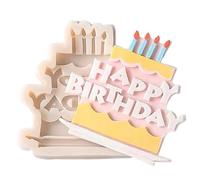 Stampo per fondente di buon compleanno, stampo in resina epossidica per fusione, per caramelle, San, decorazioni per la casa e le feste