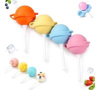 Stampo Per Gelati A Lecca-lecca,Set Riutilizzabile In Silicone Per Creazioni Fai-da-te A Forma Di Lecca-lecca,Ideale Per Succhi, Yogurt E Dessert Gelati,Stampo Divertente Per Dolci(4PCS)