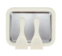 Stampo per gelato fai da te, macchina per gelato istantaneo, con 2 spatole per bambini, per servire granite, gelati, sorbetti e gelati arrotolati (bianco)