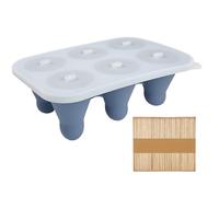 Stampo per gelato in silicone, 6 cavità anti-perdite facile sfaldamento | stampo in silicone per blocchi di ghiaccio con bastoncini | per yogurt torta tartufi gommosi fondente caramelle mousse al