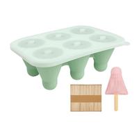Stampo Per Gelato In Silicone - 6 Cavità Anti-Perdite Facile Sformo,Stampo In Silicone Per Ghiaccio Con Bastoncini Di Legno | Per Fondente Caramello Dolci Brownie Yogurt Torta Di Mousse Al Cioccolato