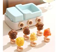 Stampo per gelato per bambini, in silicone, fai da te, per biscotti fatti in casa, facile da sformare (giallo, 20 x 15,5 x 8,5 cm)