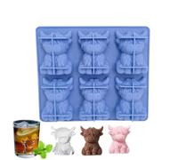 Stampo per ghiaccio 3D a forma di antiaderente | Mini vassoi per ghiaccio in silicone a forma di mucca, per feste, vita quotidiana, piscina, cucina, picnic, campeggio