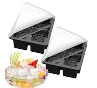 Stampo Per Ghiaccio | 4 Scomparti Fantasia Teschio con Coperchio Set da 2,Accessori Cucina in Silicone Antiaderente per Cocktail Caffè Champagne Whisky Birra