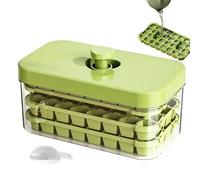 Stampo per ghiaccio a cubi di grande capacità, vassoio per congelamento riutilizzabile a rilascio facile, 19,5 x 10,5 cm, vassoio per ghiaccio per congelatore con coperchio, stampo in silicone per
