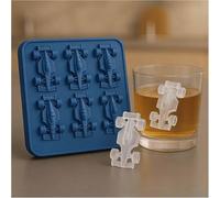 Stampo per ghiaccio a forma di macchina da corsa a forma di macchina da corsa, stampo in silicone a 6 cavità a forma di auto da corsa 3D a forma di macchina da corsa, vassoio per cubetti di ghiaccio e
