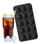 Stampo per Ghiaccio a Forma di Teschio | Vassoio Per Ghiaccio Per Whisky A Testa Di Scheletro | 15 Cavità Riutilizzabile in Silicone per Cubetti Gelati Accessorio da Cucina per Caramelle Gommose