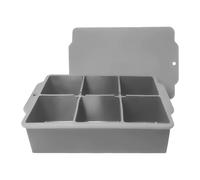 Stampo per ghiaccio con 6 scomparti e coperchio, grande capacità per bevande fredde come cocktail, vino e whisky