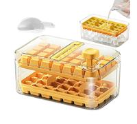 Stampo per Ghiaccio con Coperchio,Design a Pressa, Macchina per Cubetti con Coperchio e Contenitore,Muffole a Rilascio Facile con e Contenitore - per Cucina, Festa, Riunioni, Campeggio, Casa