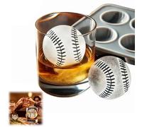 Stampo per ghiaccio da baseball, Ice Baseball Maker Silicone Mold, Chilling Baseball Mold, 3D Sphere Whiskey Ice Cube Molds Large Ice Ball Maker, Novelty Baseball Gifts Stuff for Men (4 Balls)