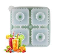 Stampo per ghiaccio da cocktail - 4 per cubetti di ghiaccio per congelatore, forma 4 volte per cubetti grandi con facile estrazione, per matrimoni, cocktail, feste, campeggio, degustazione di