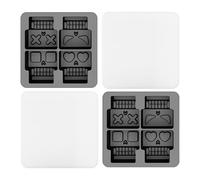 Stampo per ghiaccio in silicone, 2 pezzi, flessibile, facile da rilasciare, a prova di perdite, leggero, portatile, riutilizzabile, compatto, vassoio cubo per casa, frigorifero, feste, 11,7 x 11,7 cm