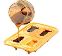 Stampo per ghiaccio in silicone 3D a forma di animale | Strumento per creare cubi a 4 griglie a rilascio facile, gadget da cucina per cocktail, bevande, succhi di frutta