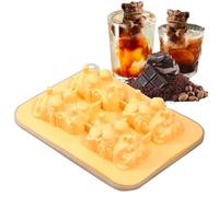 Stampo per ghiaccio in silicone, a forma di leone 3D, riutilizzabile, antiaderente, a 4 griglie, grazioso gadget da cucina per succhi di frutta, caffè, whisky, bourbon
