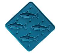 Stampo Per Ghiaccio In Silicone - Alimentare 4 Cavità Forma Squalo | Vaschetta Congelatore Riutilizzabile Rilascio Facile | Cubetti Fantasia Per Cucina Casa Festa Riunione Familiare Picn
