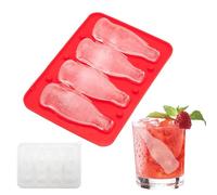Stampo per Ghiaccio in Silicone - con Coperchio Stampo a Forma di Bottiglia,Vassoi per Congelatore in Silicone con 4 Scomparti,Per Eventi Caldo Casa Bar Frullati Cocktail