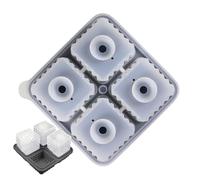 Stampo per ghiaccio in silicone, stampo per ghiaccio | Vassoio riutilizzabile Cube Cube da 4 cavità Square Forning - Stampo per ghiaccio antiaderente con coperchio a imbuto per cioccolato, sapone