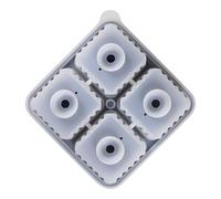 Stampo per ghiaccio in silicone, stampo per vassoio di ghiaccio - Vassoio riutilizzabile Cube Cube Cube 4-Cavity Square Forning - Stampo per ghiaccio antiaderente con coperchio a imbuto per cioccolato