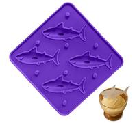 Stampo per ghiaccio in silicone - Stampo riutilizzabile per congelatore con 4 cavità a forma di squalo | Stampo per fabbricatore di ghiaccio | per case cucine feste famiglie incontri celebrazioni r