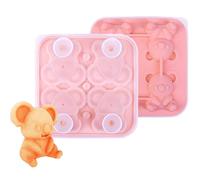 Stampo Per Ghiaccio In Silicone | Vassoio Formaghiaccio Con 4 Scomparti Forma Orsetto,Stampo Rotondo Per Casa Facile Da Sformare Bibite Frigo Cucina Alimenti Bevande Fredde Pappa