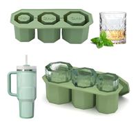 Stampo per Ghiaccio per Stanley Cup, Stampo per Ghiaccio in Silicone con Coperchio, 3 Stampi per Cubetti di Ghiaccio a Cilindro Cavo per Cocktail, Whisky, Caffè