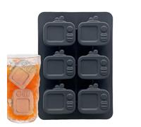 Stampo Per Ghiaccio,Stampo Ghiaccio Silicone Forma Televisore con Coperchio | Stampo Da Cucina 6 Cavità Antigoccia Per Bevande Rinfrescanti Cocktail Champagne Whisky Succhi