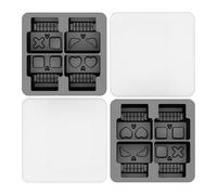 Stampo per ghiaccio,Stampo per di ghiaccio a forma di 2 pezzi per congelatore con 4 griglie - Utensili da cucina in silicone antiaderente per cocktail, caffè, champagne, birra, bevande