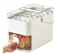Stampo Per Ghiaccio | Stampo Riutilizzabile a Doppio Strato con 56 Scomparti e Coperchio a Pressione - Contenitore per la Produzione di Ghiaccio - per Raffreddare Whisky Cocktail Caffè Vino Camper Pic