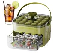 Stampo per ghiaccio, vassoio per cubetti di ghiaccio con cestino e, non toccare, facile rilascio, riutilizzabile, per feste e uso domestico